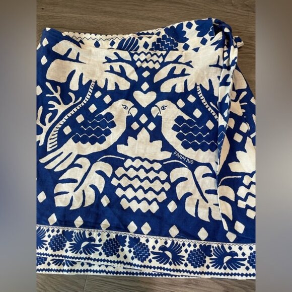 Farm Rio jungle scarf floral linen blend mini skirt - Picture 7 of 12